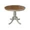 International Concepts 36 in. Round Extension Dining Table with 2 Madrid LadderBack Chairs - 3 Piece Dining Set K41-36RXT-C2-2 - alternate 4